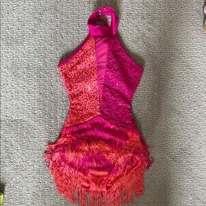 Sparkling Pink and Orange Dance Costume